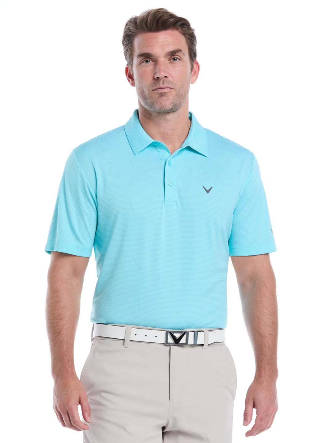 Pro Spin Chevron Jacquard Golf Polo (Ceramic) 