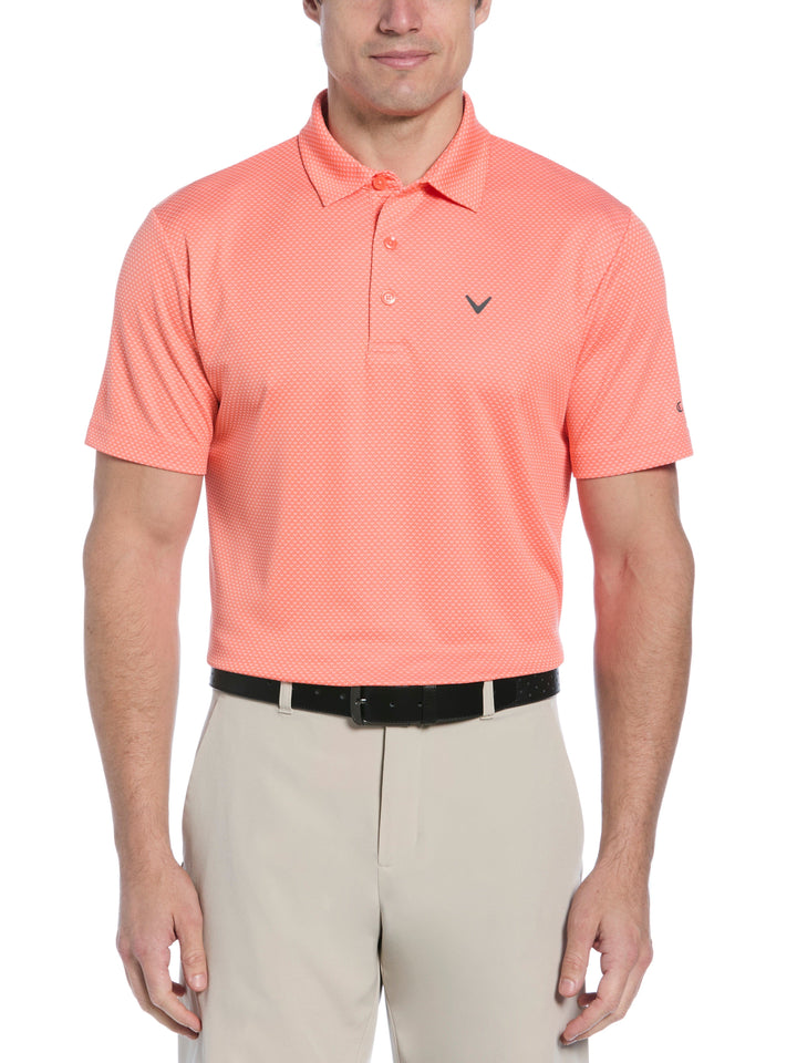 Pro Spin Chevron Jacquard Golf Polo (Coral Chic) 