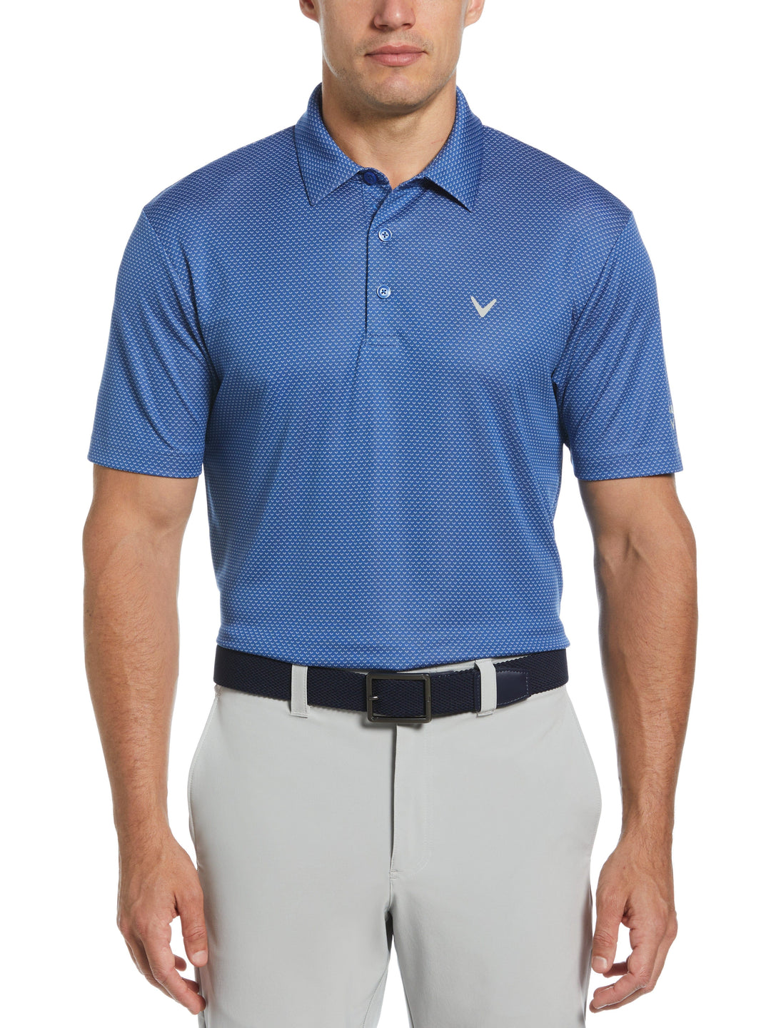 Pro Spin Chevron Jacquard Golf Polo (Galaxy Blue) 