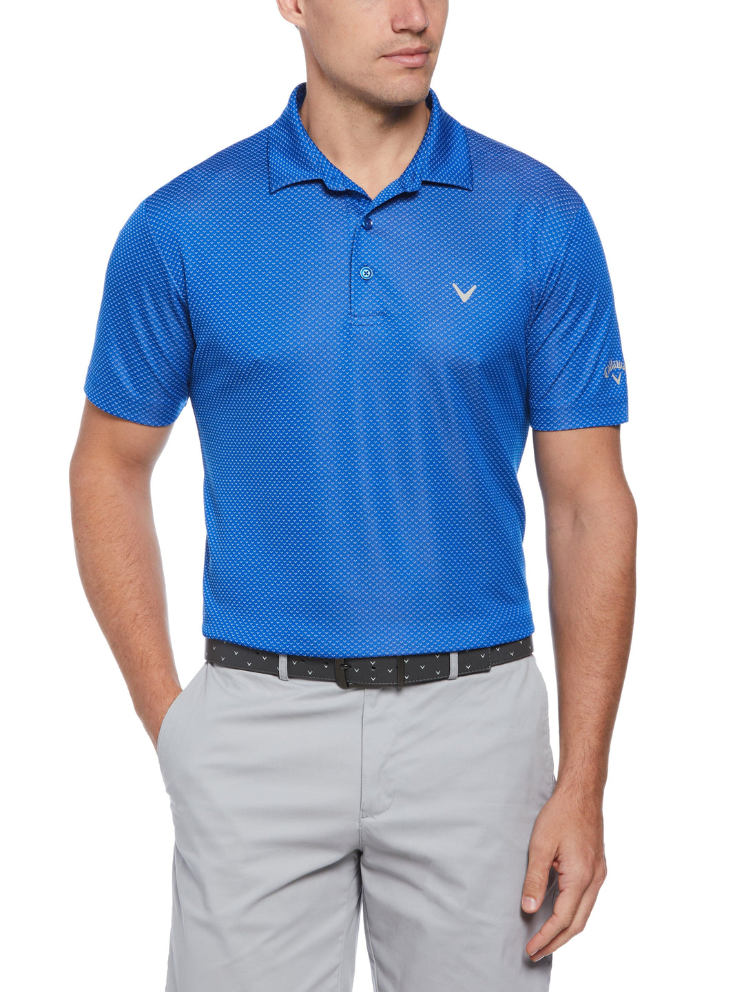 Pro Spin Chevron Jacquard Golf Polo (Lapis Blue) 