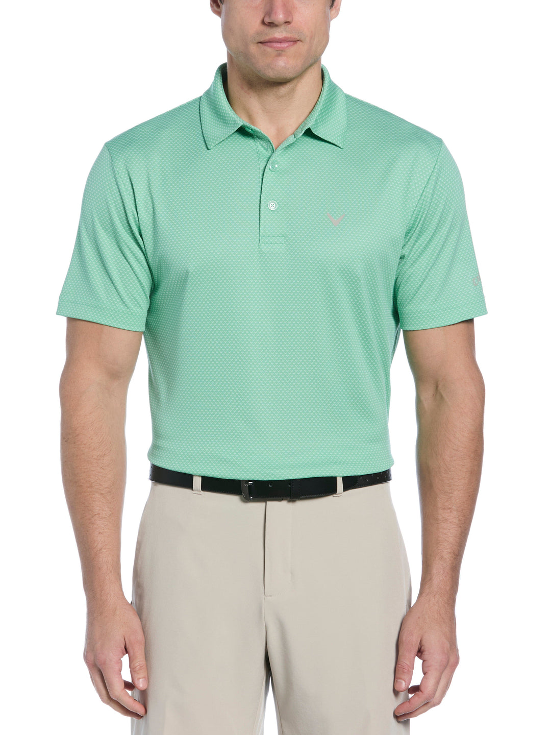 Pro Spin Chevron Jacquard Golf Polo (Neptune Green) 