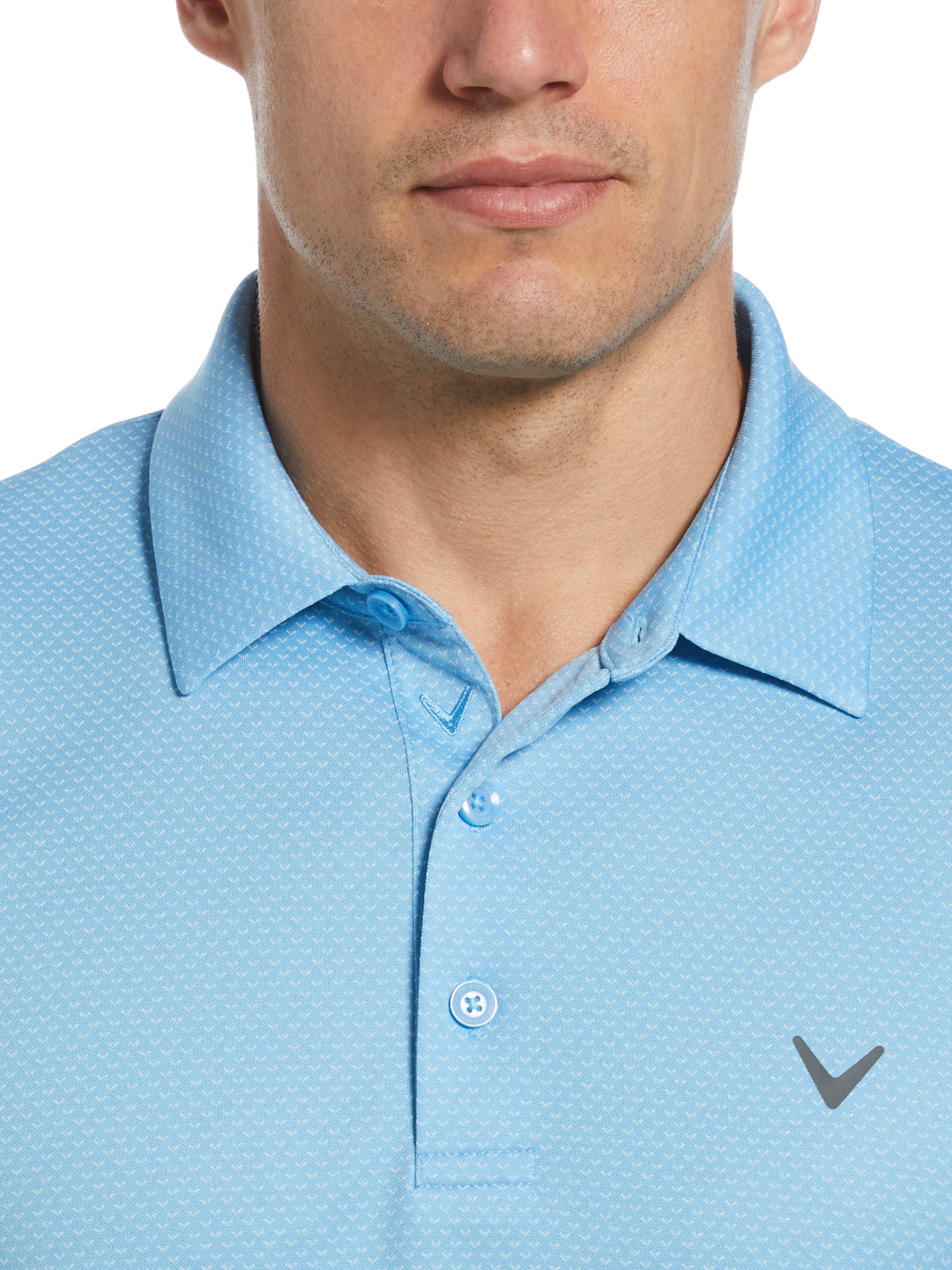 Pro Spin Chevron Jacquard Golf Polo (Comet Sea Star) 