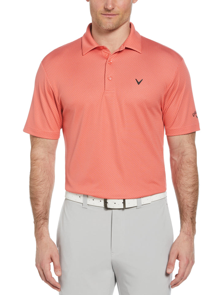 Pro Spin Chevron Jacquard Golf Polo (Spiced Coral) 