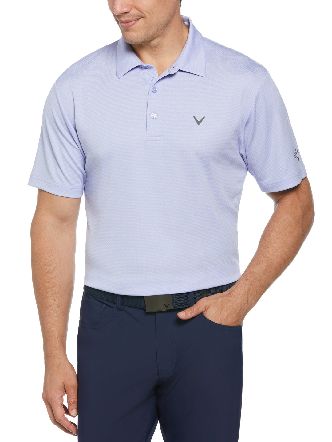 Pro Spin Chevron Jacquard Golf Polo (Spring Lavender) 