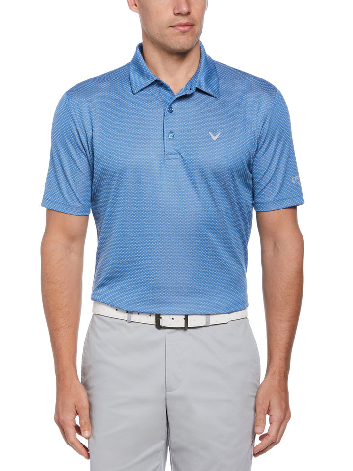Pro Spin Chevron Jacquard Golf Polo (Vallarta Blue) 