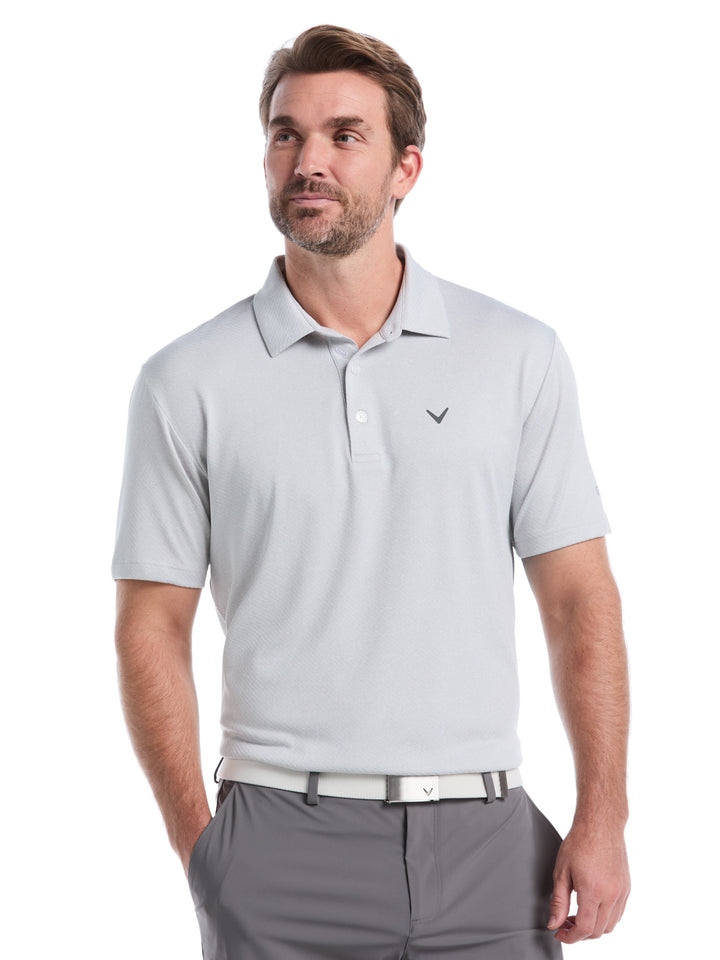 ProSpin Jacquard polo (White Grey Htr) 