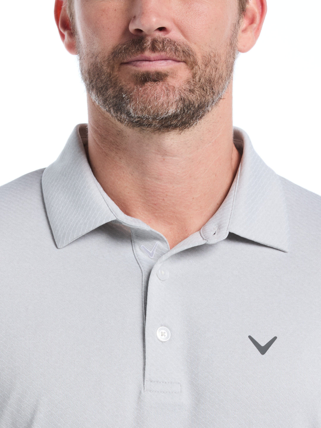 ProSpin Jacquard polo (White Grey Htr) 