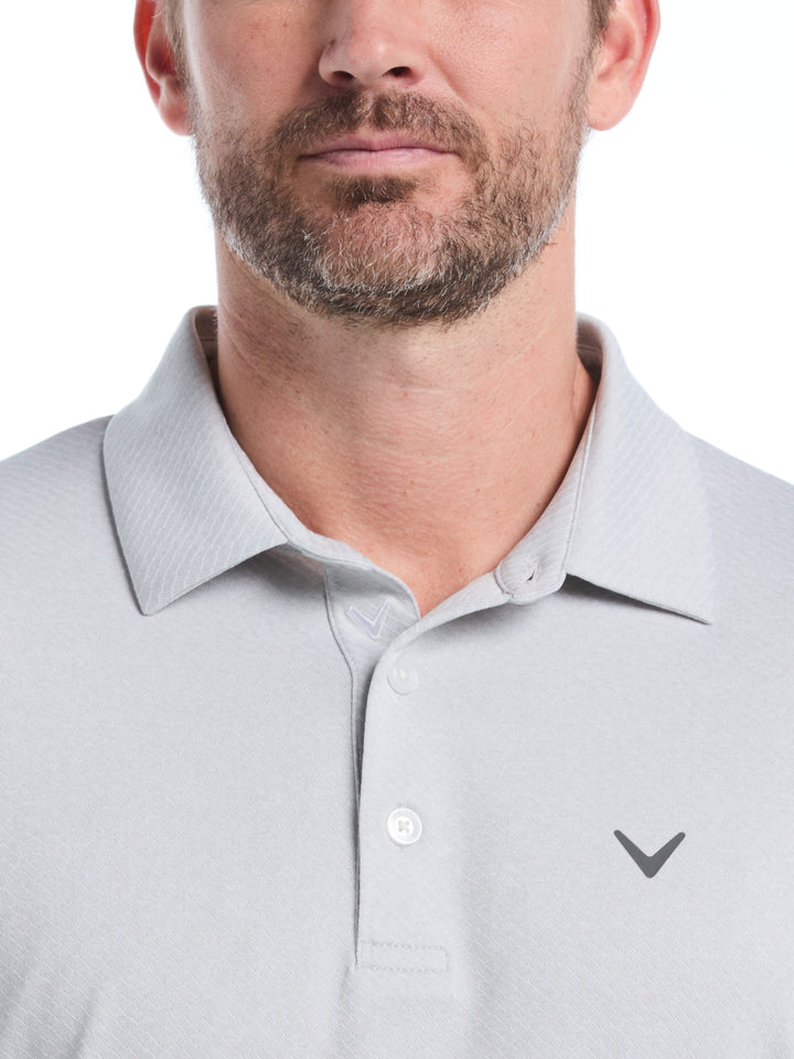 ProSpin Jacquard polo (White Grey Htr) 