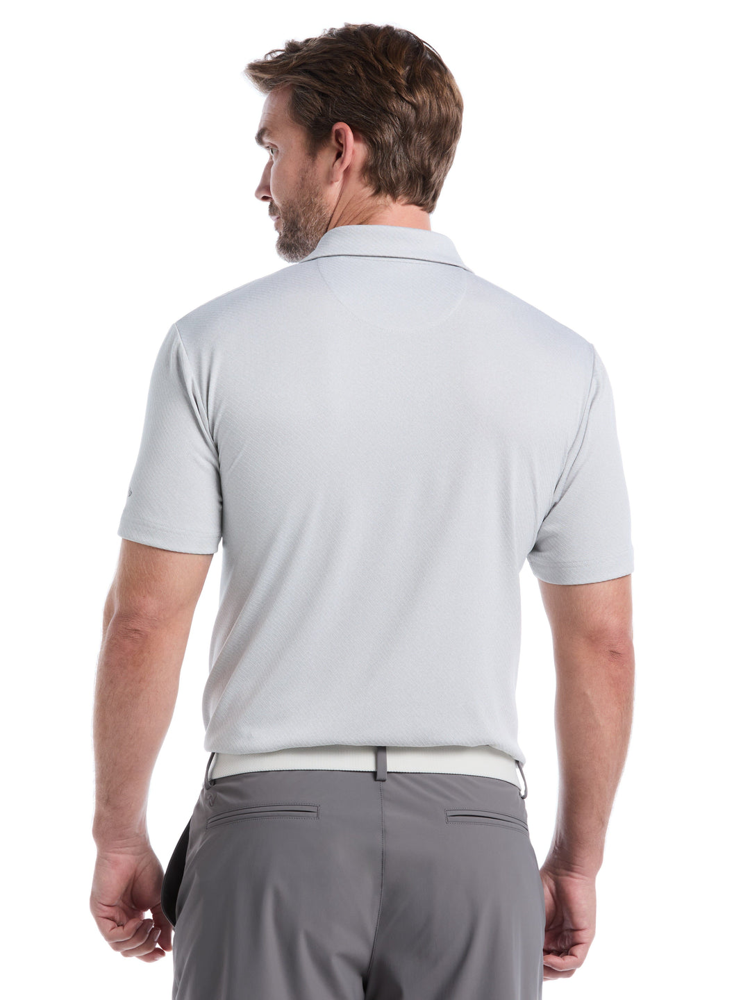 ProSpin Jacquard polo (White Grey Htr) 