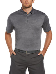 Solid Texture Golf Polo (Black Heather) 