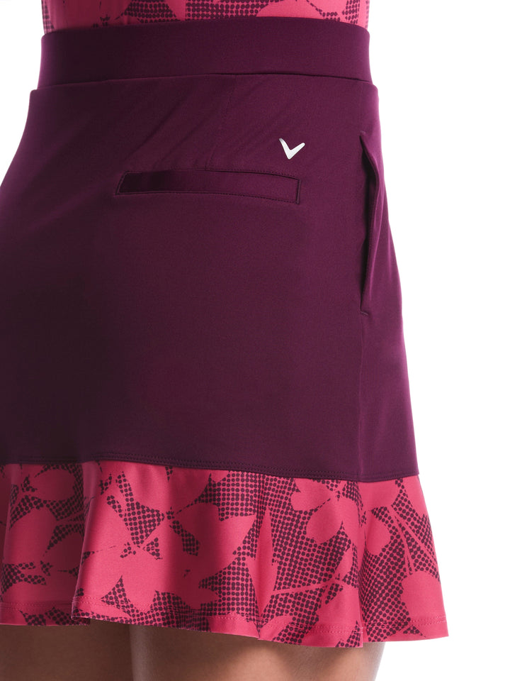 Women's Floral Printed Skort (Carmine) 