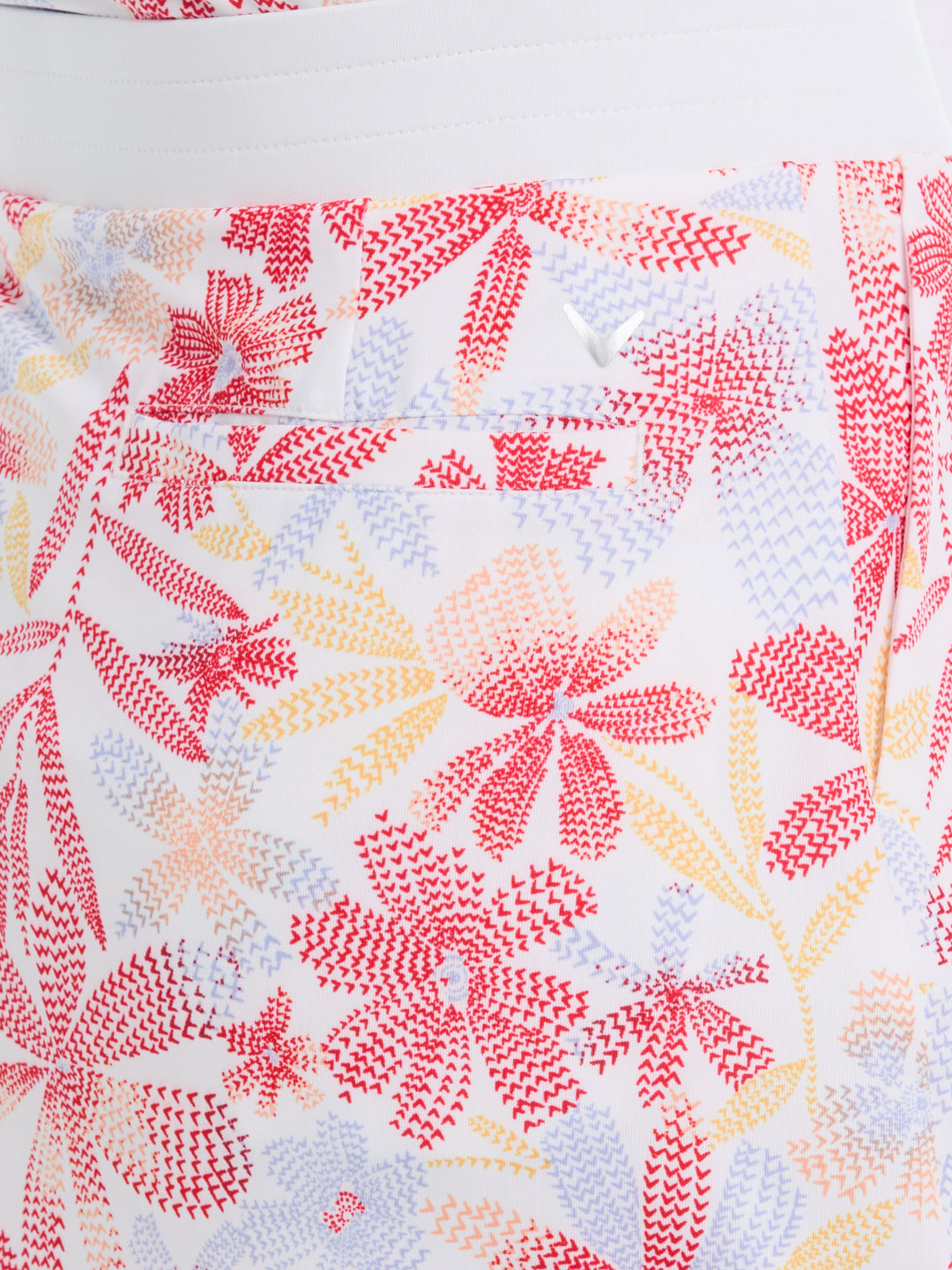 16" Abstract Floral Print Color Block Golf Skort (Bittersweet) 