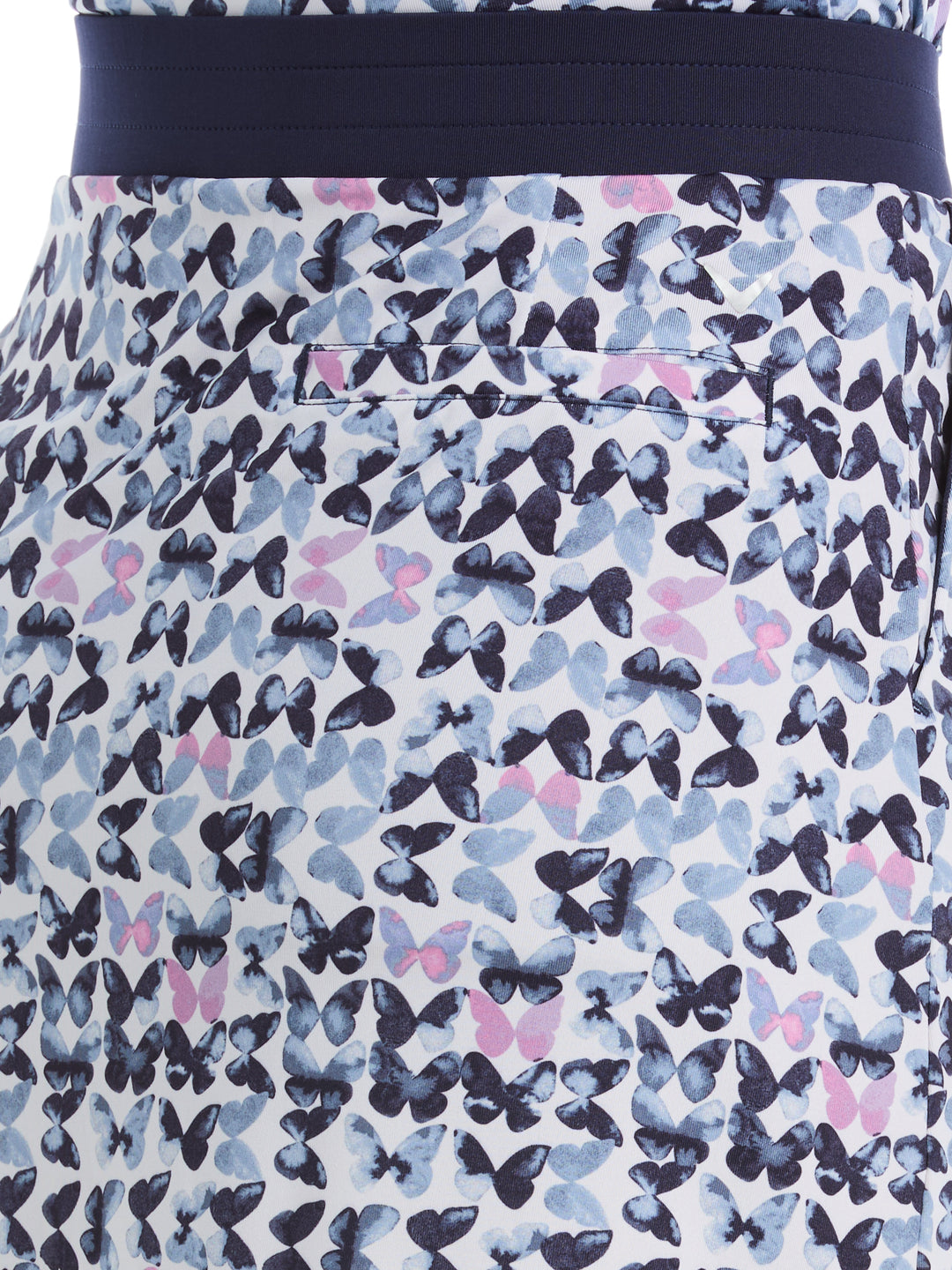 16" Butterfly Print Color Block Golf Skort (Peacoat) 