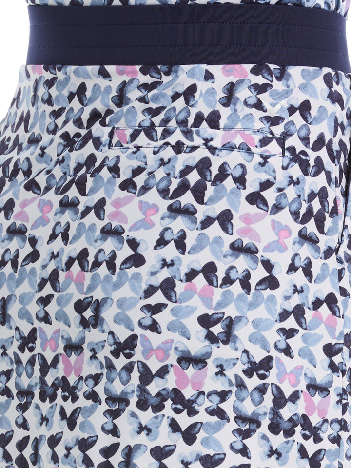 16" Butterfly Print Color Block Golf Skort (Peacoat) 