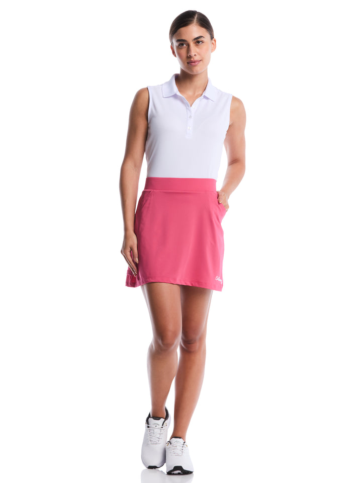 16" Double Ruffle Golf Skort (Carmine/Brilliant White) 