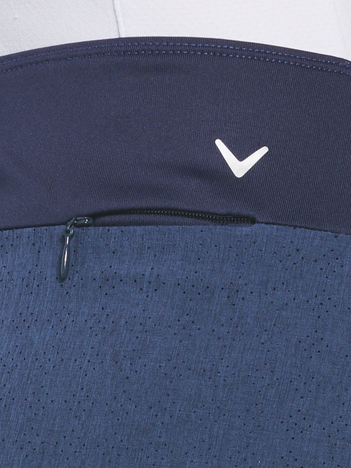 16" Heather Perforated Golf Skort (True Navy Htr) 