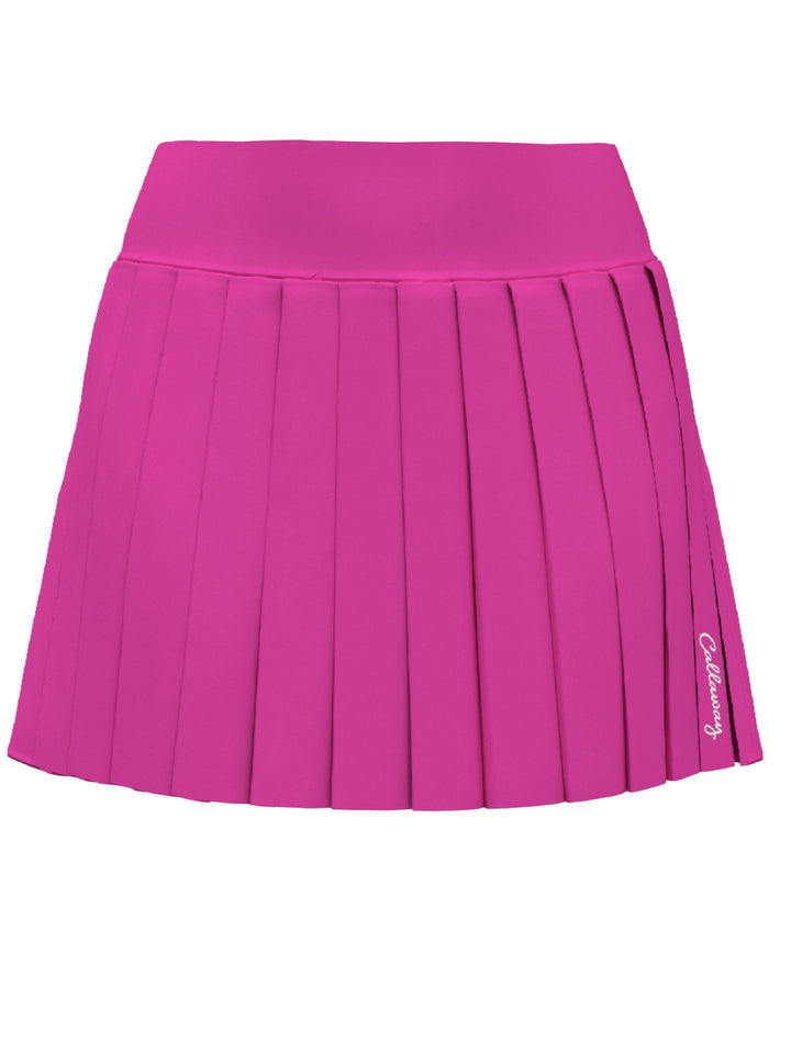 Womens 16" High Waist Pleated Solid Golf Skort-Skorts-Cheeky Pink-GG-XS-Callaway
