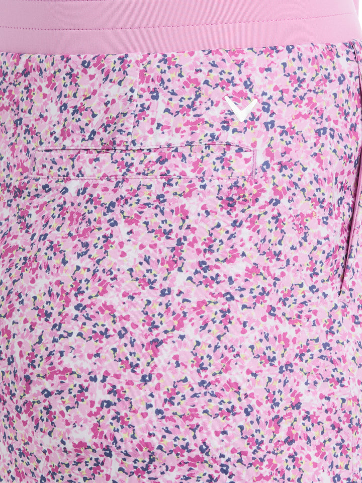 16" Mini Floral Print Color Block Golf Skort (Orchid) 