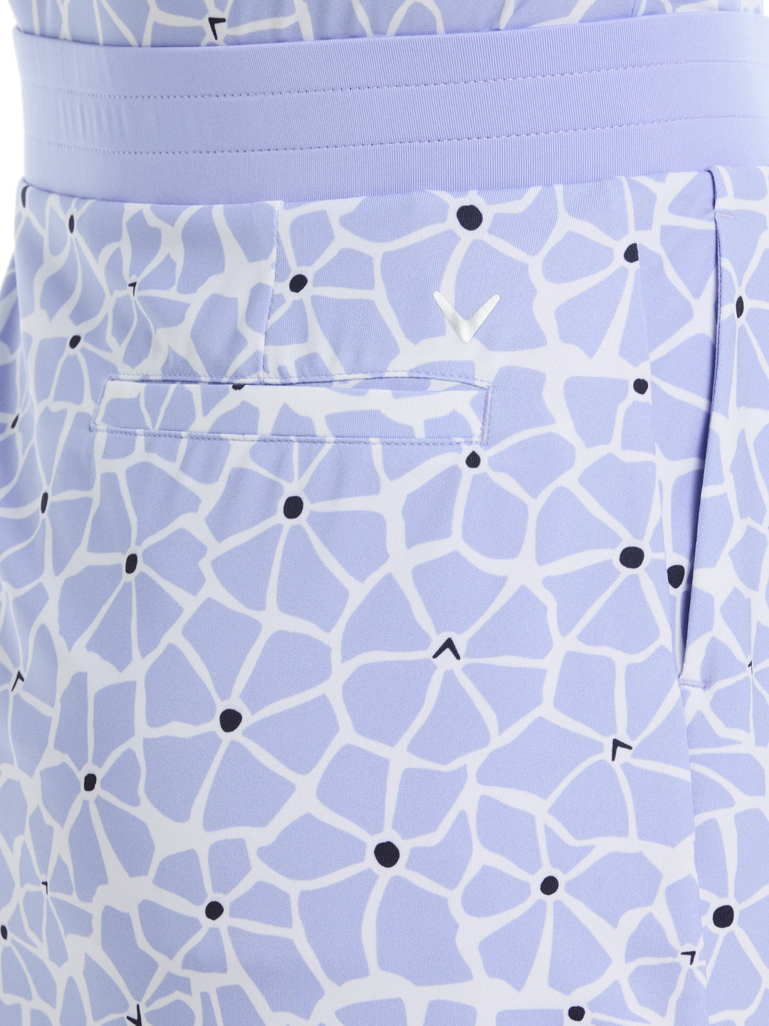 16" Spring Floral Print Color Block Golf Skort (Spring Lavender) 
