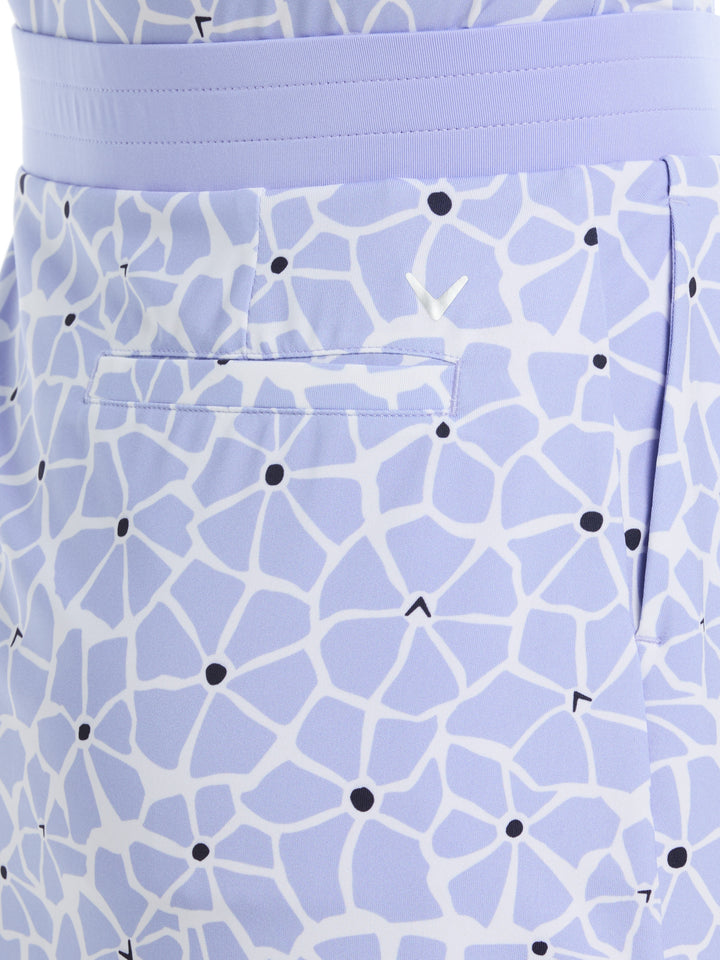 16" Spring Floral Print Color Block Golf Skort (Spring Lavender) 