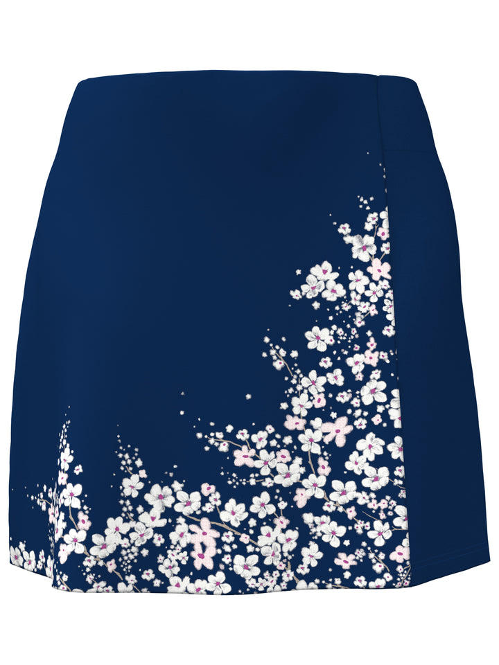 Women's 17" Floral Print Golf Skort (Blue Depths) 