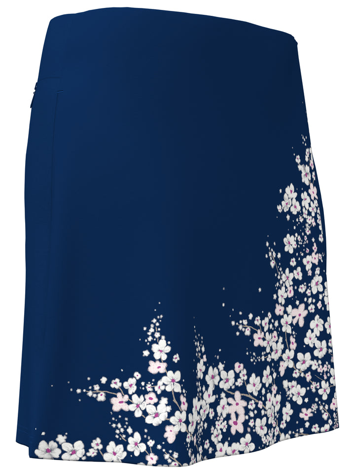 Women's 17" Floral Print Golf Skort (Blue Depths) 