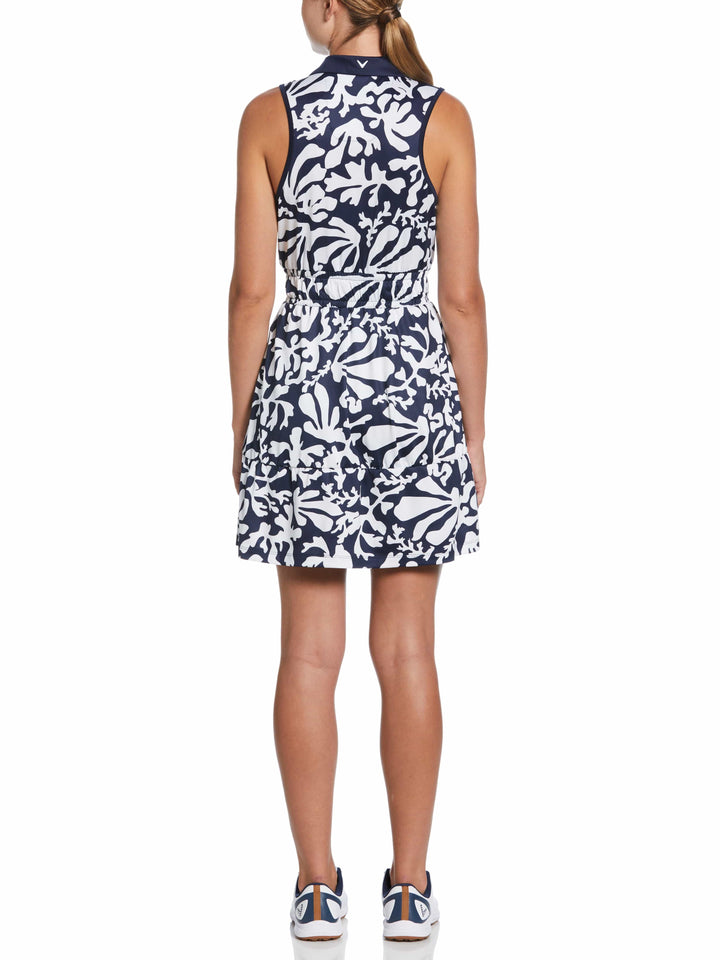 Abstract Floral Print Golf Dress (Peacoat) 