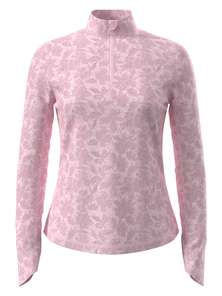 Women's Abstract Floral Long Sleeve Shirt (Cherry Blossom) 