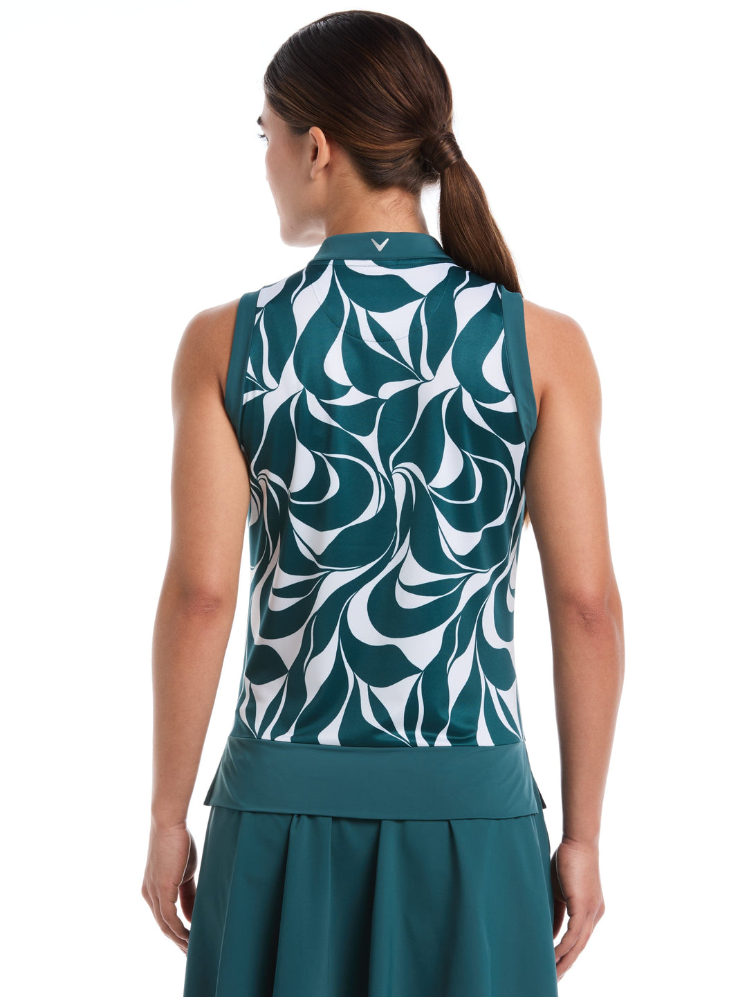 Abstract Swirl Print Golf Top (Atlantic Deep) 