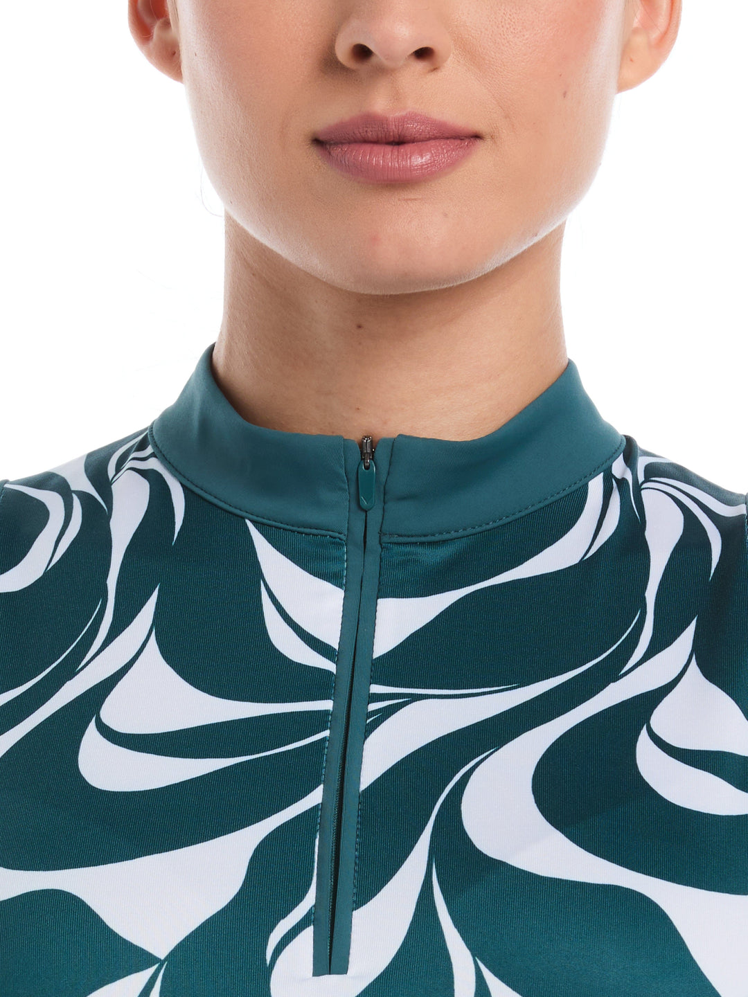 Abstract Swirl Print Golf Top (Atlantic Deep) 