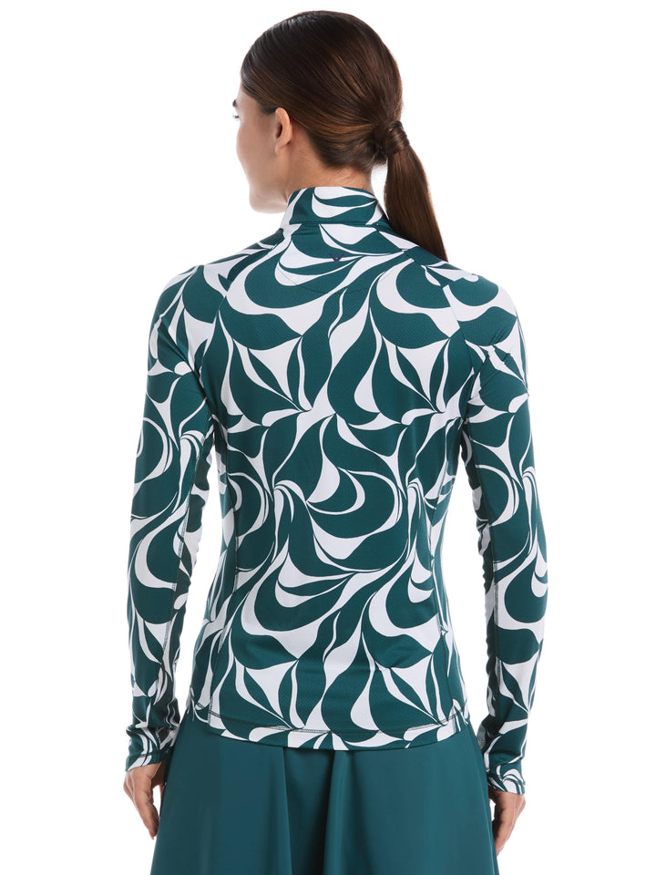 Abstract Swirl Print Golf Top (Atlantic Deep) 