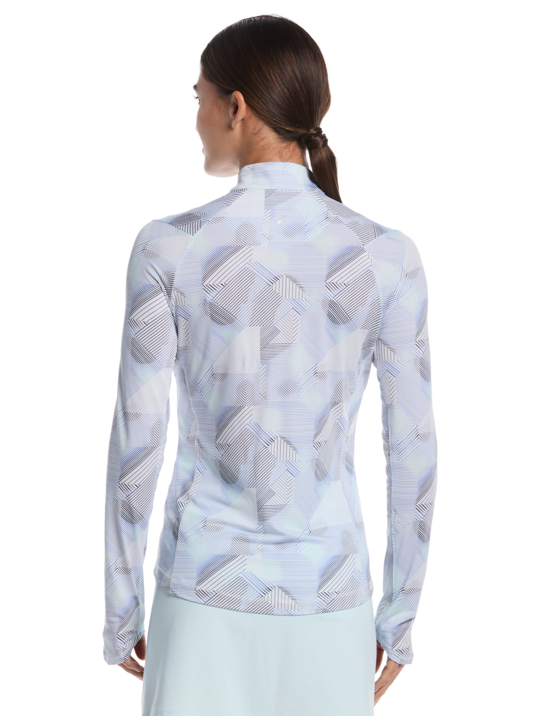 Women's Active Geo Print Long Sleeve Golf Shirt (Brilliant White) 