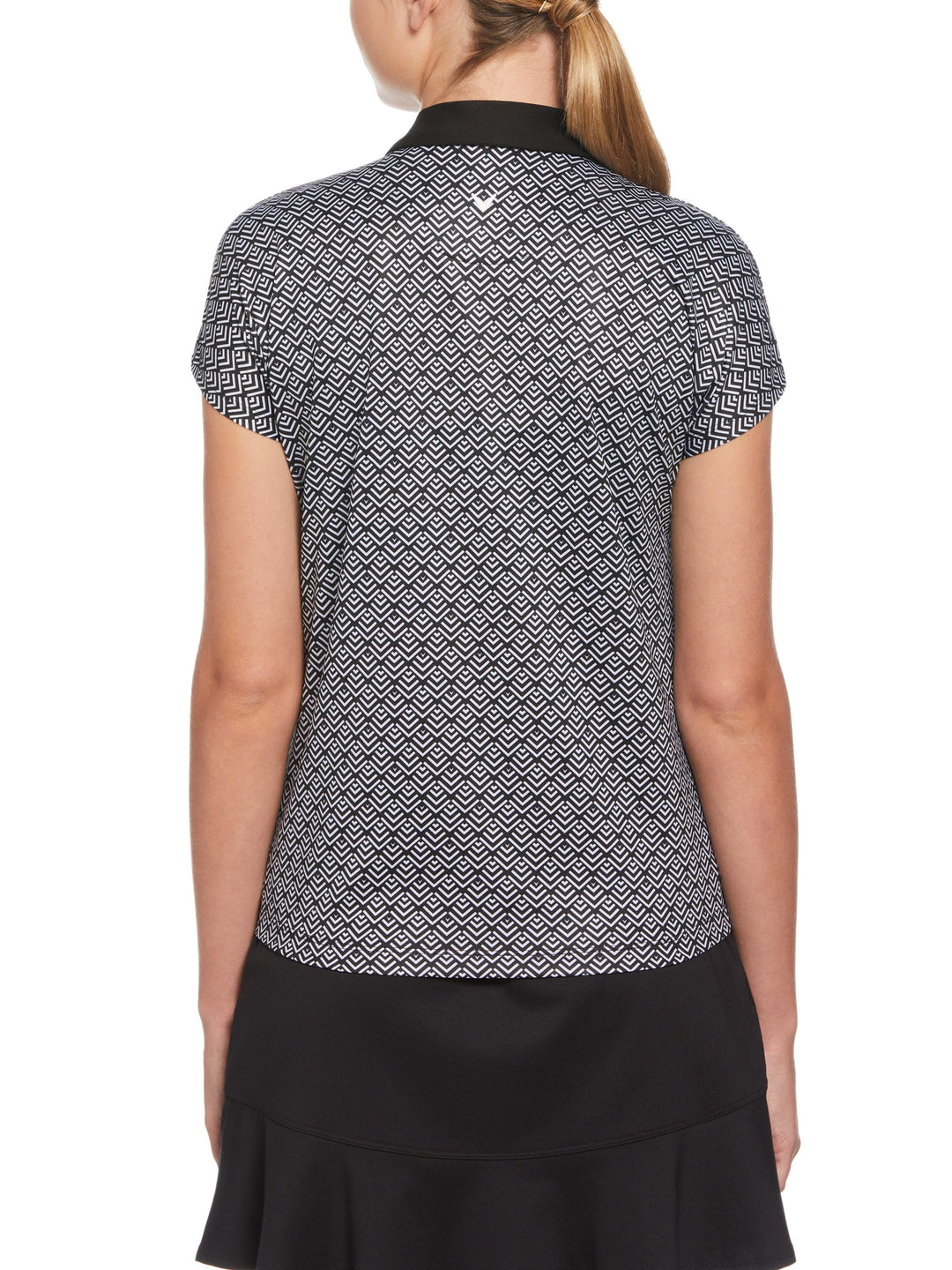 Chev Geo Printed Polo Top (Caviar) 