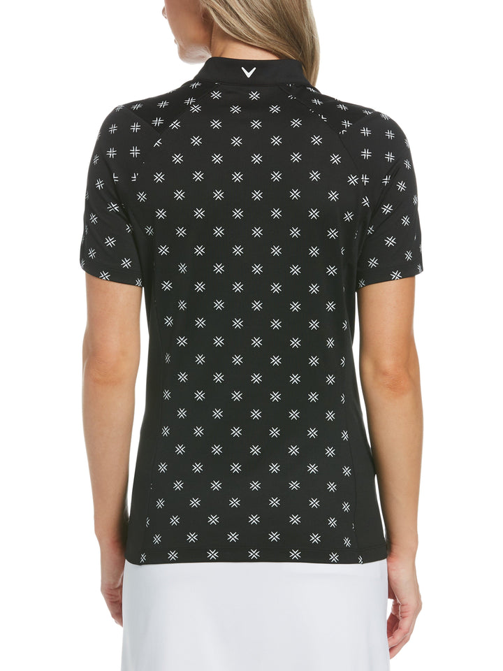 Womens Chevron Floral Print Shirt-Polos-Callaway