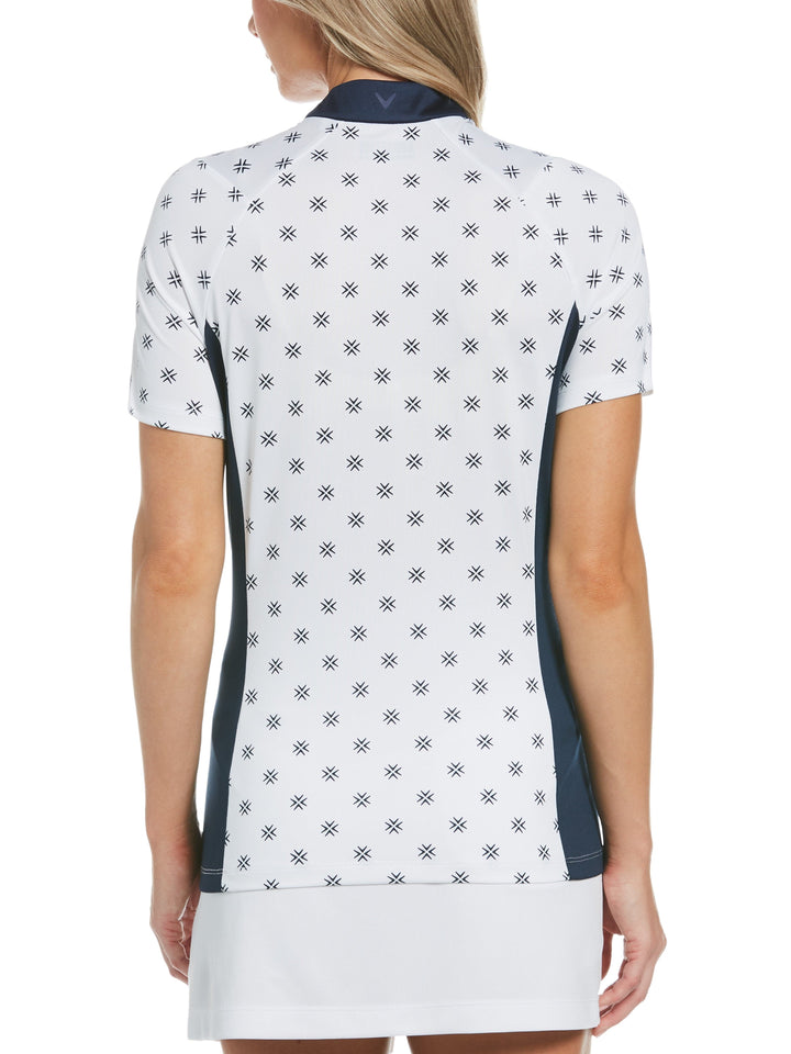 Womens Chevron Floral Print Shirt-Polos-Callaway