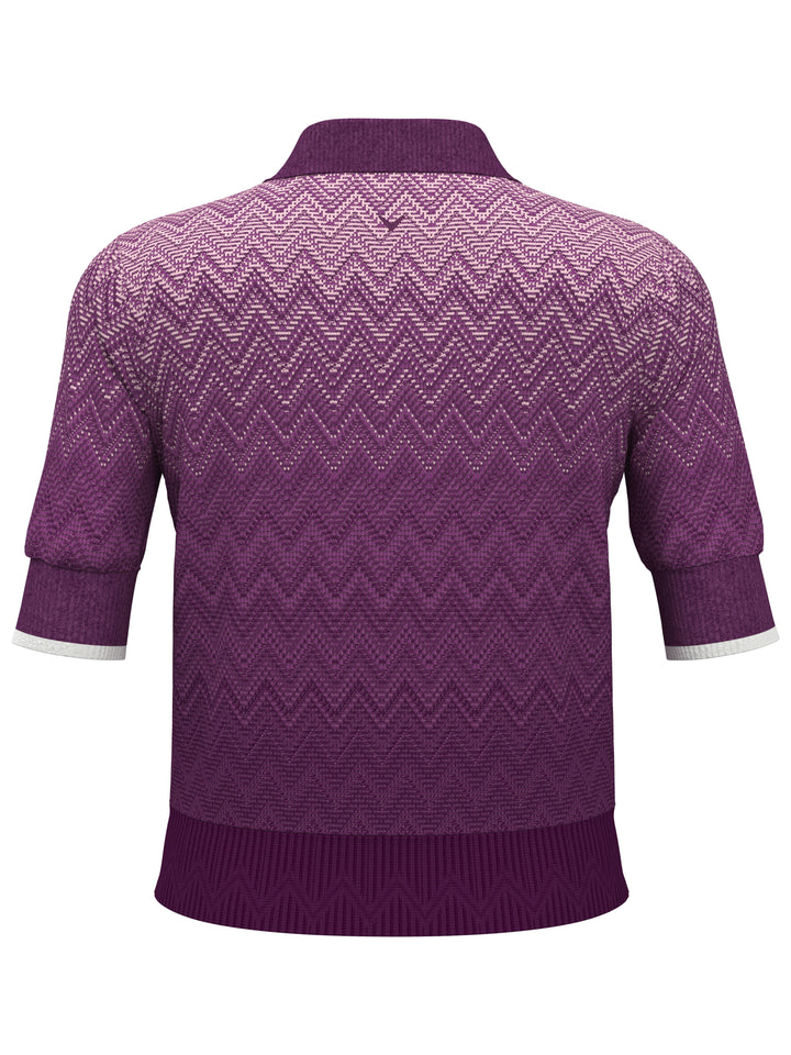 Women's Chevron Gradient Long Sleeve Golf Sweater (Gloxinia) 