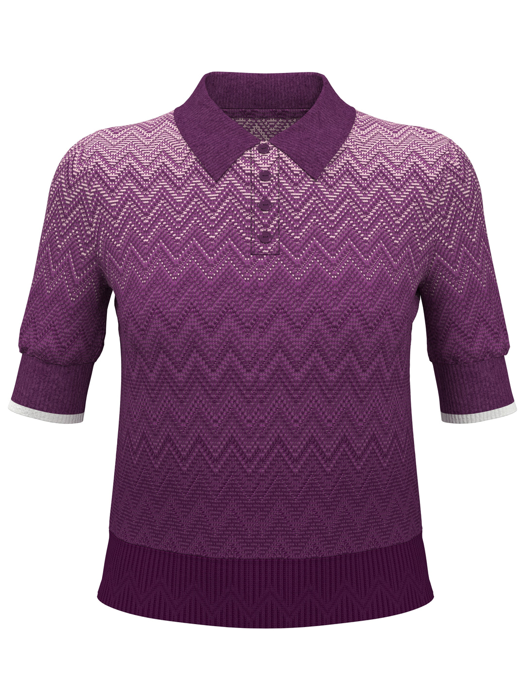 Women's Chevron Gradient Long Sleeve Golf Sweater (Gloxinia) 