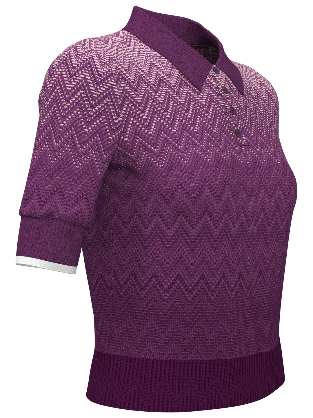 Women's Chevron Gradient Long Sleeve Golf Sweater (Gloxinia) 