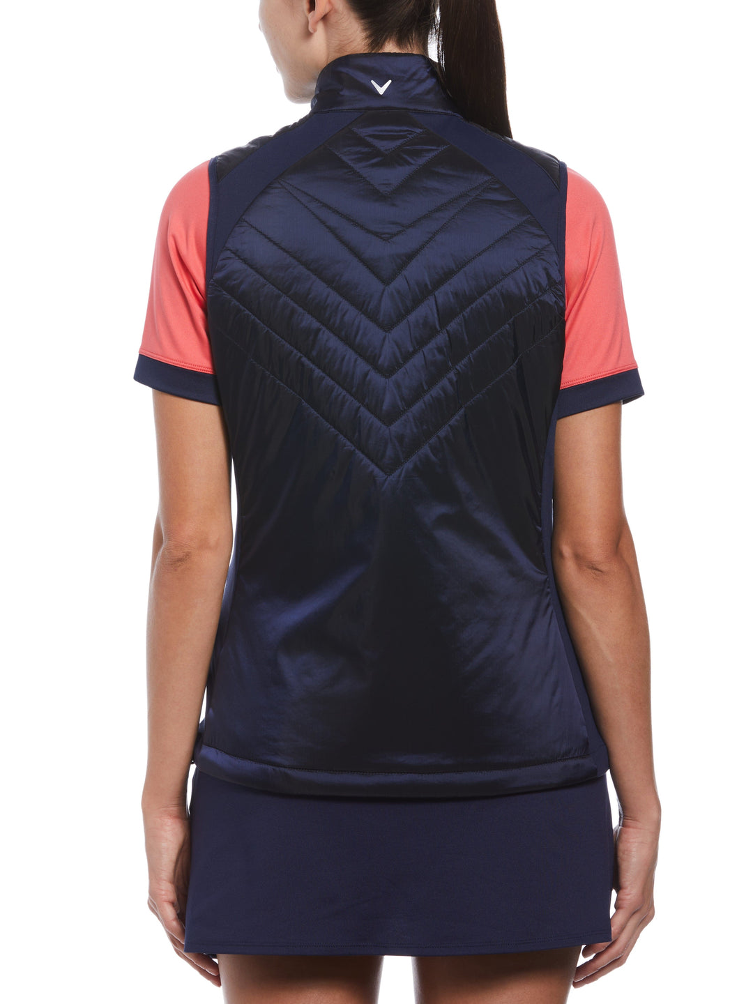 Women's Chevron Quilted Sleeveless Golf Vest (Peacoat) 