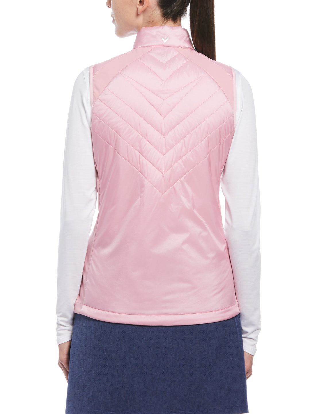 Women's Chevron Quilted Sleeveless Golf Vest (Pink Nectar) 