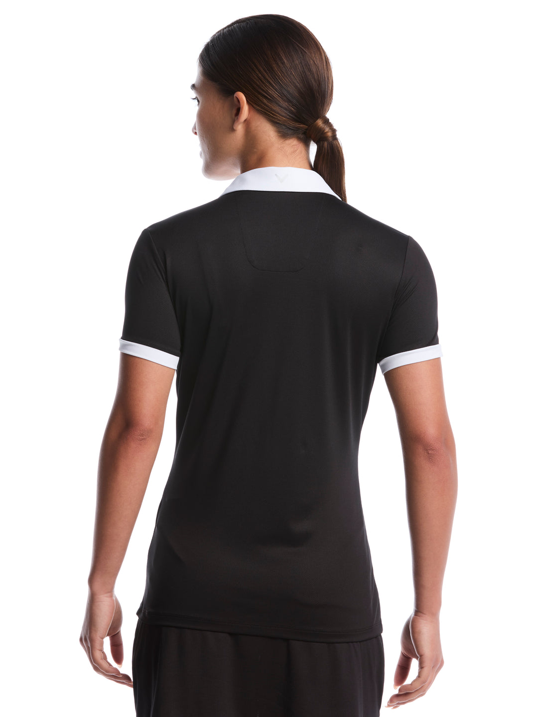 Womens Color Block Polo (Caviar) 