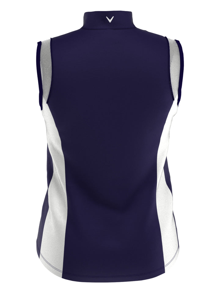 Color Block Snap Front Golf Polo with Mesh Top Detail (Peacoat) 