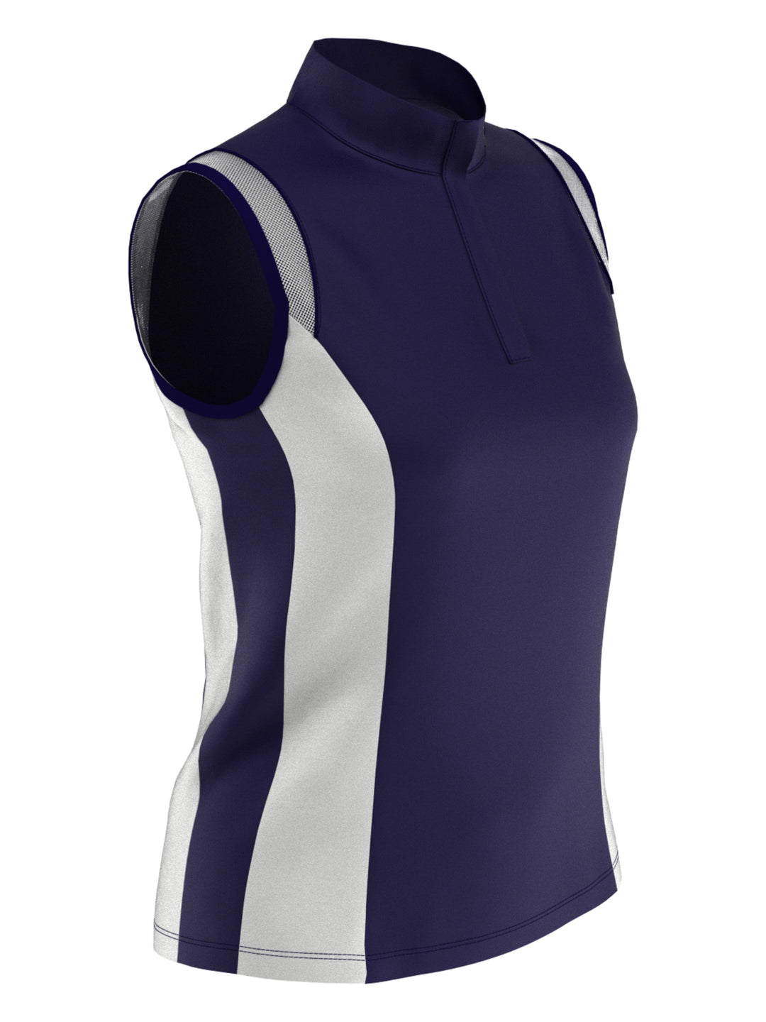 Color Block Snap Front Golf Polo with Mesh Top Detail (Peacoat) 