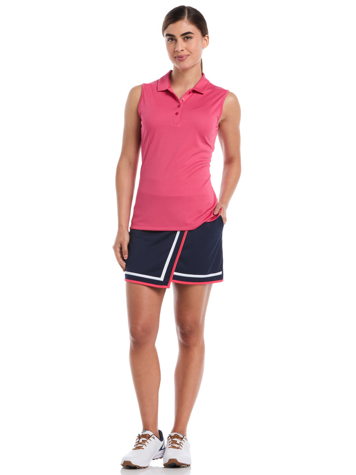 Womens Color Block Wrap Golf Skort (Peacoat) 