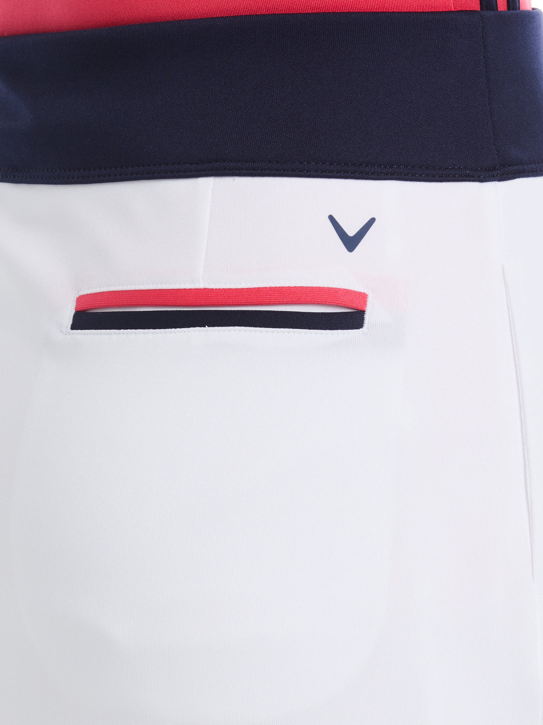 Color Block Wrap Golf Skort (Brilliant White) 