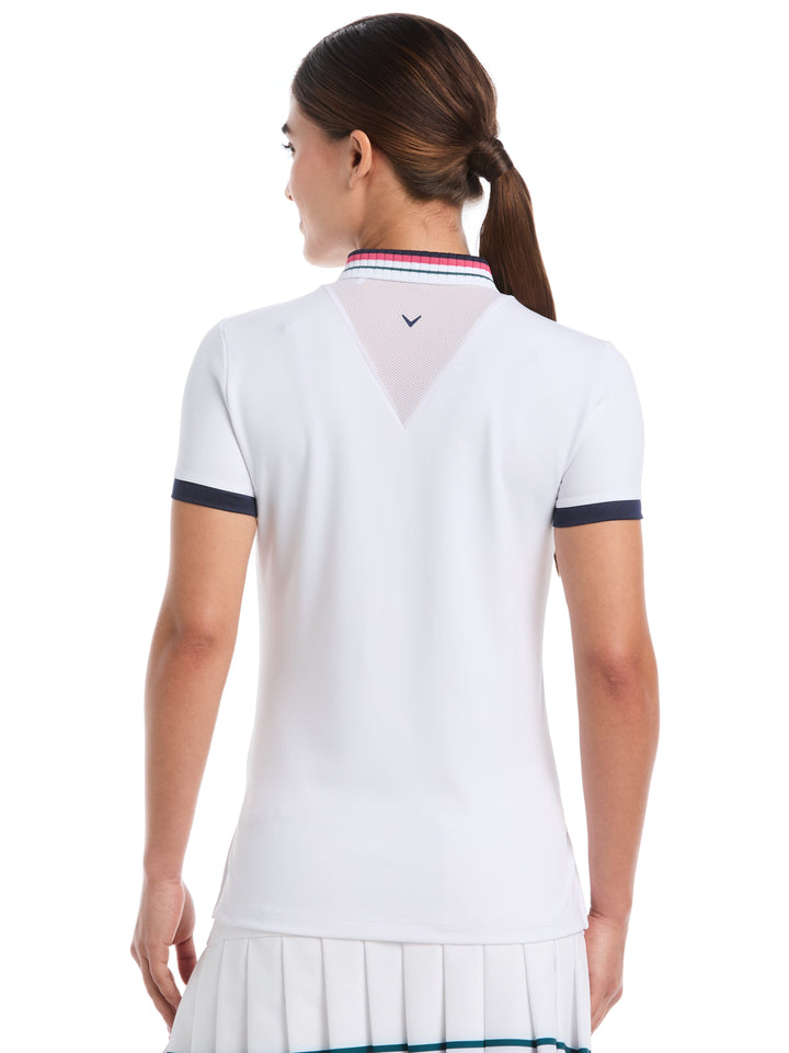 Women's Colorblock Cap Sleeve Golf Top (Brilliant White) 