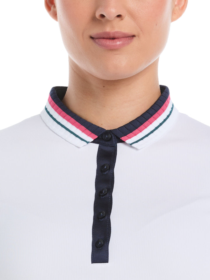 Women's Colorblock Cap Sleeve Golf Top (Brilliant White) 