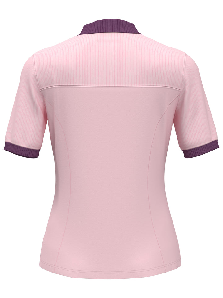 Women's Color Block Golf Polo (Cherry Blossom) 