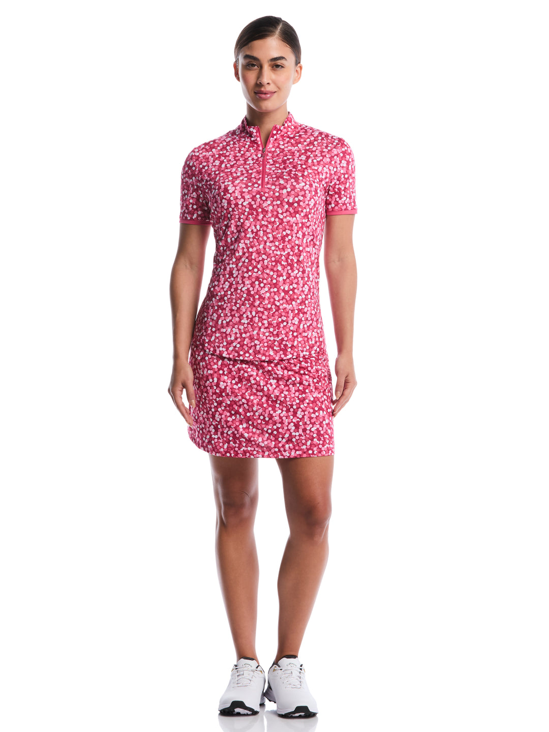 Women's Confetti Zip Polo (Chateau Rose) 