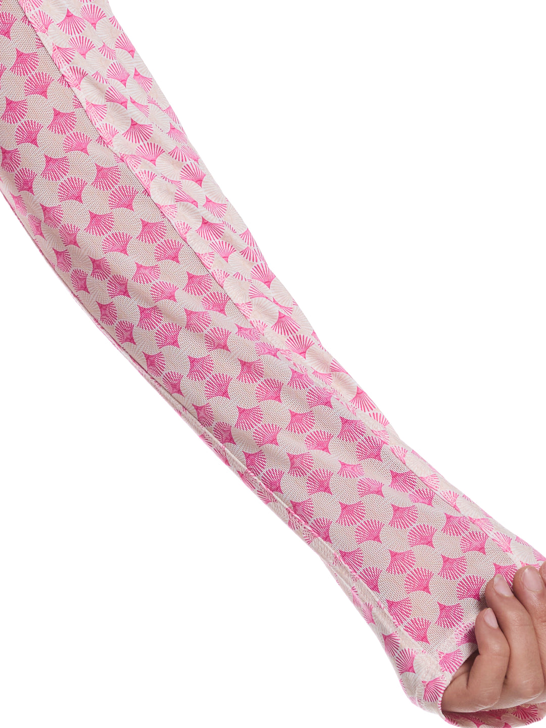 Women's Deco Geo Print Long Sleeve Sun Protection Golf Shirt (Fuchsia Purple) 